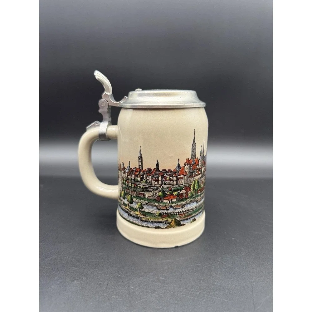 Vintage Munchen German Stein‎ Handmade by Schmidt W/Zinn Pewter Lid w/BMW Badge